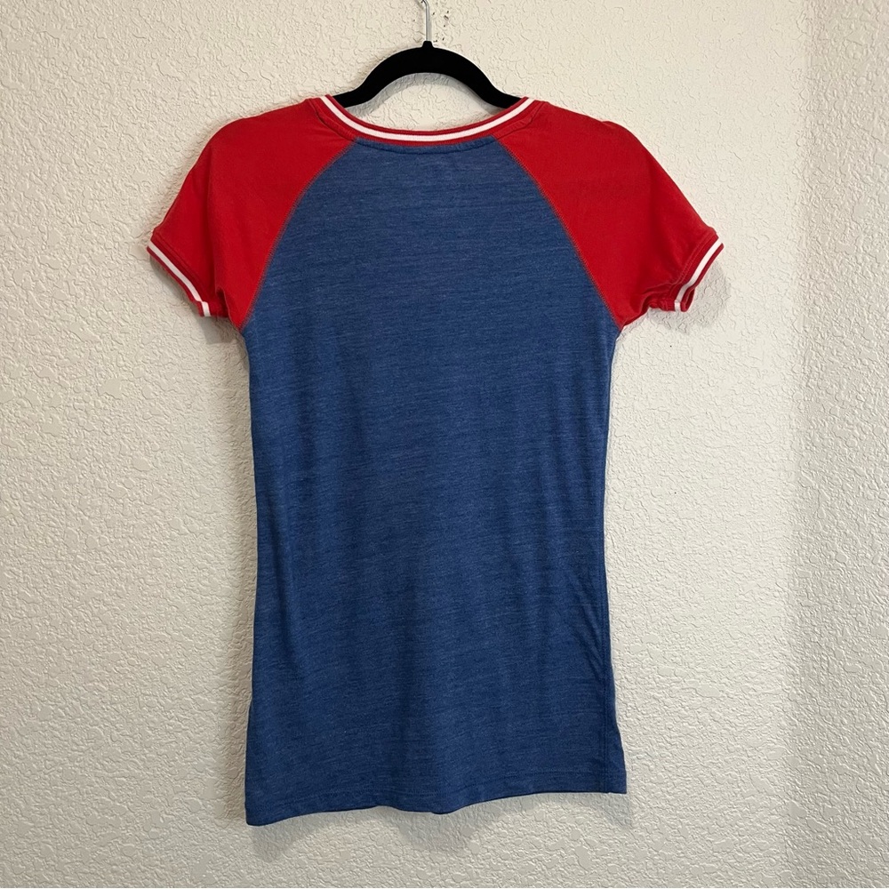 NFL Team New England Patriots V Neck Top Short Sleeve Shirt Womens Size S - Picture 3 of 9